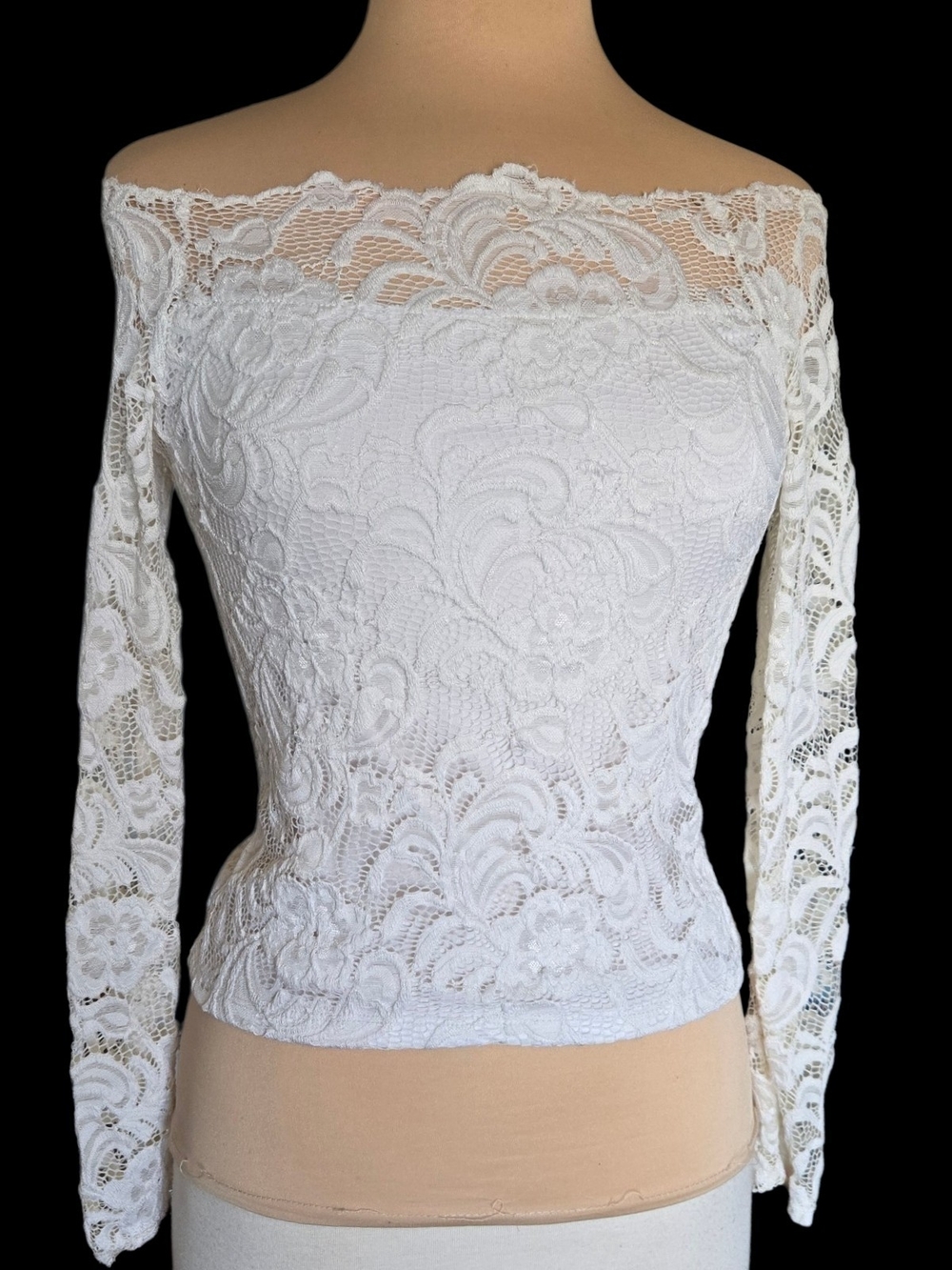 Ambiance White Lace Detail Top